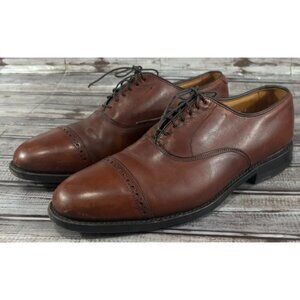 Allen Edmonds Byron Leather Cap Toe Oxford Dress Shoes Size 9.5 D Brown Chili